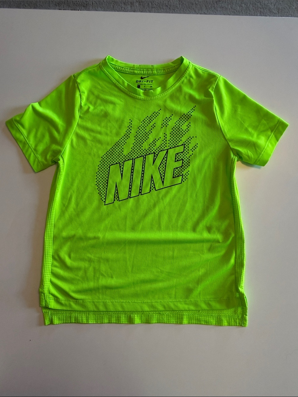 Nike Neon Green Short Sleeve Dri-FIT Tee with Graphic Logo